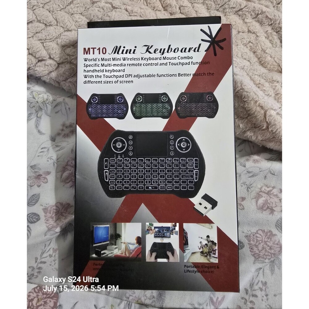 MT10 Mini Wireless Keyboard w/ Touchpad & USB Receiver, Black